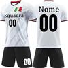 Generico Italia Completo Calcio Bambino Personalizzata Personalizzati Maglie da Calcio per Bambino Adulti con Il Tuo Nome Numero Squadra e Logo Maglia Calcio Neroazzurra Personalizzabile