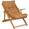 LIBEROSHOPPING.eu - LA TUA CASA IN UN CL Poltrona Pieghevole sdraio in legno Abete 3 Posizioni Cuscino tessuto Imbottito per soggiorno giardino made in italy - RELAX (Sabbia)