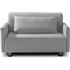EVERGREENWEB MATERASSI & BEDS EVERGREENWEB - Divano letto 2 posti con Materasso piazza e mezzo 120x190 Waterfoam Ortopedico Prontoletto Rivestimento sfoderabile, lavabile color Grigio Braccioli Slim con Cuscini - Edith
