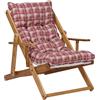 LIBEROSHOPPING.eu - LA TUA CASA IN UN CL Poltrona Pieghevole sdraio in legno Abete 3 Posizioni Cuscino tessuto Imbottito per soggiorno giardino made in italy - RELAX - RELAX (Rosso strike)