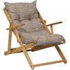 LIBEROSHOPPING.eu - LA TUA CASA IN UN CL Poltrona Pieghevole sdraio in legno Abete 3 Posizioni Cuscino tessuto Imbottito per soggiorno giardino made in italy - RELAX (Tortora)