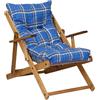 LIBEROSHOPPING.eu - LA TUA CASA IN UN CL Poltrona Pieghevole sdraio in legno Abete 3 Posizioni Cuscino tessuto Imbottito per soggiorno giardino made in italy - RELAX (Turchese)