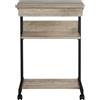 Soberine Scrivania Angolare da Ufficio per Computer Scrivania ad Angolo 56 x 51 x 79,5 cm Mobile Studio Porta pc con Ruote Tastiera Scorrevole Postazioni da Lavoro (Grigio)