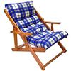 LIBEROSHOPPING.eu - LA TUA CASA IN UN CL Poltrona Pieghevole sdraio in legno Abete 3 Posizioni Cuscino tessuto Imbottito per soggiorno giardino made in italy - RELAX (Blu)