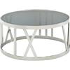 FineBuy Tavolino da caffè Vetro e Metallo 60x60x30 cm Argento | Tavolo da Salotto Rotondo Moderno | Divano Tavolo
