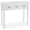 VERSA Niza Consolle Ingresso, Tavolo Consolle, Tavolino Ingresso, Tavolo Salotto, con 3 cassetti, Misure (A x L x l) 80 x 35 x 90 cm, Legno, Colore Bianco