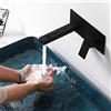 SJQKA Rubinetto Muro Bagno Lavabo Ugello Miscelatore Cascata Parete Acqua Fredda E Calda Rubinetti Monocomando Per Lavello Ottone Miscelatore Rubinetto Montaggio A Parete (Nero)