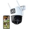 Imou 4K (3MP+5MP) Telecamera Wi-Fi Esterno Doppio Obbiettivo, 360°PTZ Videocamera Sorveglianza Esterno con Visione Notturna a Colori, Rilevamento Umano/Veicoli, IP66, Tracciamento Intelligente, 2,4ghz