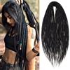 PORSMEER Extension dreadlocks da 24 a 10 spiagge, fatte a mano, crochet capelli sintetici 0,6 cm, hippie dritte double Ended dreads Goddess Locs for Women (IB#)