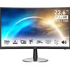 MSI PRO MP2422C Monitor curvo FHD 23,6 - Pannello VA (1920 x 1080), 1500R, 100 Hz, tecnologia Less Blue Light PRO, VESA, altoparlanti integrati, regolabile in inclinazione - HDMI 1.4b, D-Sub