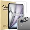 ProCase 2 Pezzi Pellicola per iPad Air 11 pollici 2024 + 2 Pezzi Camera Lens Protector Abbinato ai Colori dell'iPad, Vetro Temperato iPad Air 11" M2 2024 [A2902 A2903 A2904]- Grigio