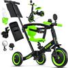 KIDIZ® 6in1 Balance Bike - Triciclo, Triciclo per Bambini, da 1 a 5 anni, capacità di carico fino a 25 kg, incl. Manubrio/Barra di sicurezza/Cintura di sicurezza/Campana e Specchio, Schwarz