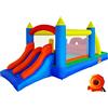 Ballsea Grande castello gonfiabile con asciugacapelli per età da 3 a 10 anni, ostacolo arrampicata trampolino scivolo preferito dai bambini, il miglior regalo per i bambini (488 x 240 x 190 cm)