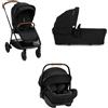 Nuna - Trio Triv Next + Navicella Foldable + Seggiolino Auto Arra Next Isize Cavier Ecopelle Cognac