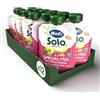 Solo Hero Solo Bio Frutta e Cereali Frullati 100% Bio, Special Mix, Senza Zuccheri Aggiunti, Purea di Mela, Banana, Mirtillo, Lampone con Avena - 12 Confezioni da 100 gr