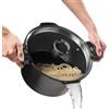 ROSSETTO Pentola Scolapasta a Induzione 28cm, 8 Litri Antiaderente per Pasta con Coperchio Alluminio, Nero