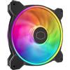 Cooler Master MasterFan MF140 Halo², doppio anello ARGB Gen 2 anelli LED, PWM dinamico 120 mm 1600 rpm, pale della ventola ingrandite, telaio ibrido per case PC, liquidi e raffreddamento ad aria