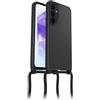 OtterBox Cover React Necklace per Samsung Galaxy A55 5G, Nero | Custodia sottile, anti urti, con cordone da collo, adattabile, testata a norme MIL STD 810G