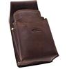 Menzo Set di borse da cameriere con scomparto per computer gastronomici in vera pelle, borsa da cameriere, borsa da cameriere, set, braun, 25 cm, Portafoglio da cameriere
