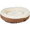 Amazon Basics Cuscino Rotondo per Cani o Gatti con Bordo Rialzato e Superficie in Flanella, 50 x 50,8 x 15,2 cm, Marrone e Avorio