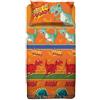 hermet Dinosauri, Set Lenzuolo Singolo Cameretta, Una Piazza, Completo Letto, Lenzuolo Sopra, Lenzuolo Sotto Con Angoli, Federa, 100% Cotone, Arancione