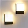 ledmo 15W Applique da Parete Esterno/Interno 3000K Bianco Caldo 2 Pezzi Applique Esterno IP65 Impermeabile Nero Lampade da Parete