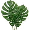 Oairse 3 pezzi di grandi foglie artificiali di Monstera con lungo stelo per vaso, piante tropicali finte, foglie di palma in plastica, realistiche, foglie di Philo Turtle per decorazioni per la casa