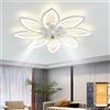 Narwhal LED Ventilatore da Soffitto, ventilatore da soffitto con luce e Telecomando, Lampadario ventilatore da soffitto con Timer, Luminosità e Temperatura Colore Regolabili (8 luci/145W, Bianco)