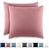 REDKEY Coppia di Federe 50 x 50 cm, Set di 2 Tessuti per Cuscino Letto, con Cerniera Nascosta, 100% Microfibra è morbida e traspirante， Loto Rosa