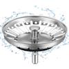 HUAERSICO Tappo lavello cucina 84 mm - Tappo lavandino cucina con filtro funzione - Tappi lavandino cucina (2 Guarnizione in gomma）