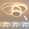 MOUNM Lampadario Camera da Letto, Plafoniera LED Soffitto Moderna, lampadario Dimmerabile 3000K-6000K con Telecomando, luce a soffitto 42 * 35cm