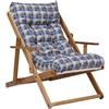 LIBEROSHOPPING.eu - LA TUA CASA IN UN CL Poltrona Pieghevole sdraio in legno Abete 3 Posizioni Cuscino tessuto Imbottito per soggiorno giardino made in italy - RELAX (Blu strike)