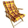 LIBEROSHOPPING.eu - LA TUA CASA IN UN CL Poltrona Pieghevole sdraio in legno Abete 3 Posizioni Cuscino tessuto Imbottito per soggiorno giardino made in italy - RELAX (Giallo)