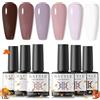 RSTYLE Smalto Semipermanente Marrone, 6 Colori per Unghie Soak Off UV LED Kit Nail Polish Gel per Manicure Nude 6ml