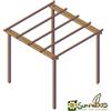 SUNWOOD SRL Pergola in legno 240x240 cm libera in pino massello impregnato 9x9 cm - h 240 cm