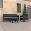 vidaXL Set Divani da Giardino 3 pz con Cuscini in Rattan PP Antracite vidaXL