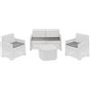 TOOMAX Set Giardino 4 Pz Rattan 2 Poltrone 1 Divano 1 Tavolo Bianco 199271 Como TOOMAX