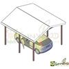 SUNWOOD SRL Telo copertura PVC per Carport pergola a capriata in legno di pino 400x550 cm