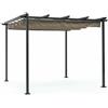 BIZZOTTO Gazebo Giardino Pergola Telo Scorrevole Tortora Esterno Outdoor Dynamic Bizzotto