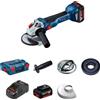 Bosch Smerigliatrice BOSCH GWS 18V-10 (2 x 5,0 Ah + GAL1880CV + L-Boxx 136)