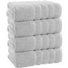 EBD Set di 4 teli da bagno extra large super Jumbo (100 x 200 cm, 600 g/m²), morbidi e grandi, 100% cotone egiziano, asciugamani da bagno ad asciugatura rapida, asciugamani da bagno XL (argento)