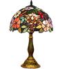 Siunwdiy Lampada Tiffany, Lampada da Tavolo Vintage in Vetro Macchiato in Stile con Paralume Largo Fatto A Mano da 12 Pollici per Comodino Camera da Letto da Salotto, Alto 19 Pollici,d'oro