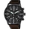 Citizen Orologio Uomo Citizen Eco-Drive Cronografo Nero Aviator Pelle CA0695-17E