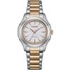 Citizen Orologio Donna Citizen Eco Drive Acciaio Bicolore Solo Tempo Data Bianco FE2116-