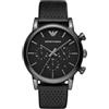 EMPORIO ARMANI Orologio Uomo Emporio Armani Cronografo Cinturino Pelle Nero Fondo Nero AR1737