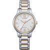 Citizen Orologio Donna Citizen Eco Drive Acciaio Bicolore Solo Tempo Bianco Fiori EM0895