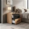 MIlani Home CADDIE - comodino due cassetti moderno minimal in legno