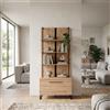MIlani Home DODO - libreria moderna colore rovere con 4 mensole e un'anta