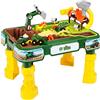 Theo Klein 3948 Fattoria John Deere, tavolo da gioco con sabbia e acqua, Con animali e veicoli della fattoria, Vasche per acqua e sabbia, 64 x 46 x 60 cm, Giocattoli per bambini dai 18 mesi in su