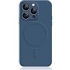 Mixroom - Custodia Cover per iPhone 12 PRO Max in TPU Silicone Morbido Compatibile con MagSafe Accessori con Cerchio Magnetico Integrato Blu Scuro